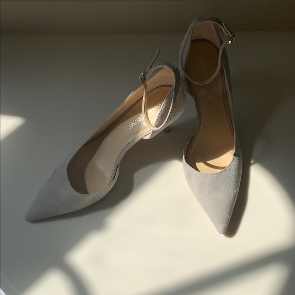 Light gray suede heels